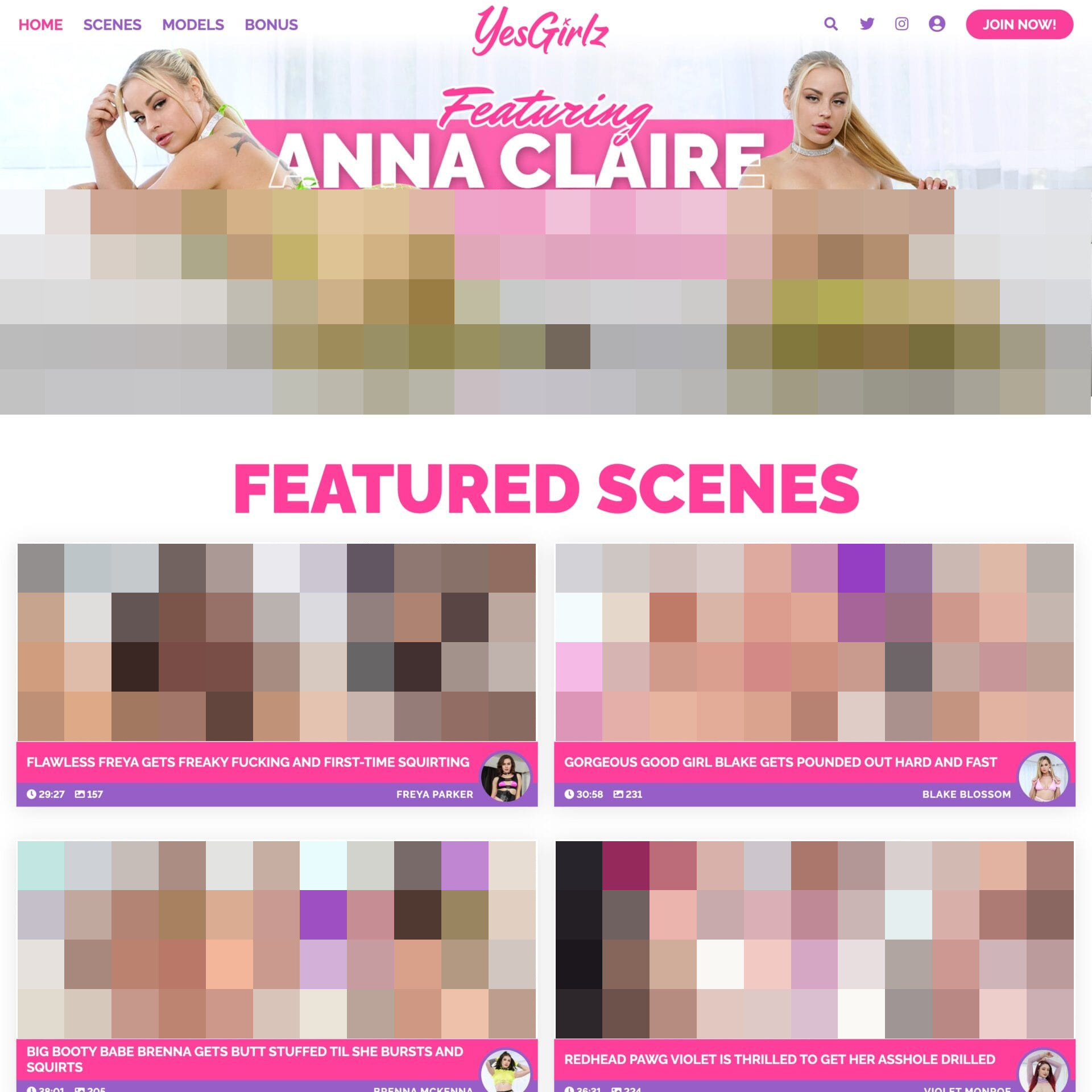 YesGirlz Homepage